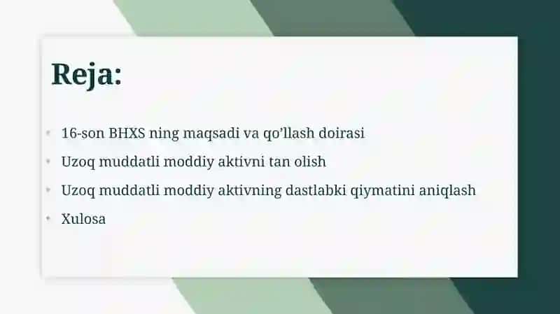 16-son BHXSning maqsadi va qo’llash doirasi 2