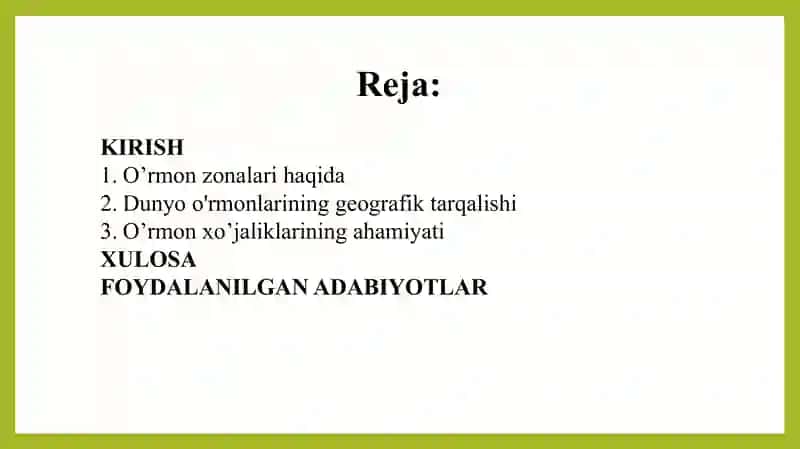 Dunyo o'rmonlarining geografik tarqalishi 2