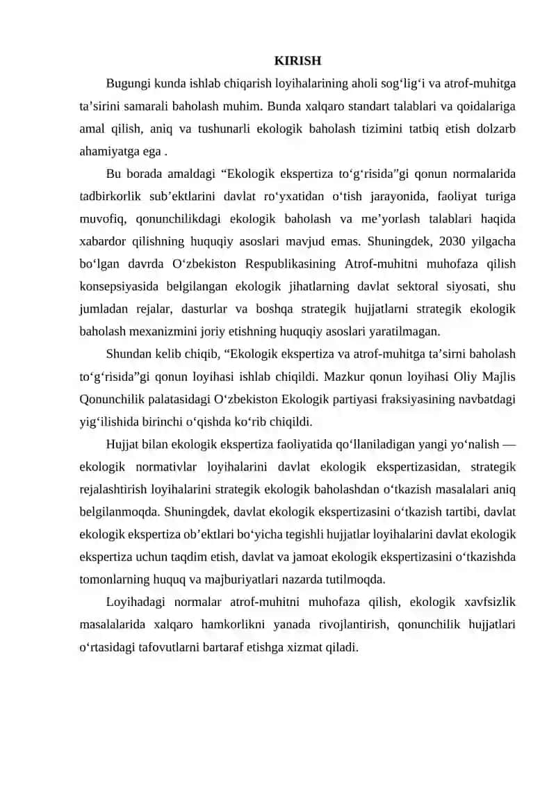 Ekologik Ekspertiza va Atrof-Muhitga Ta'sirini Baholash 2