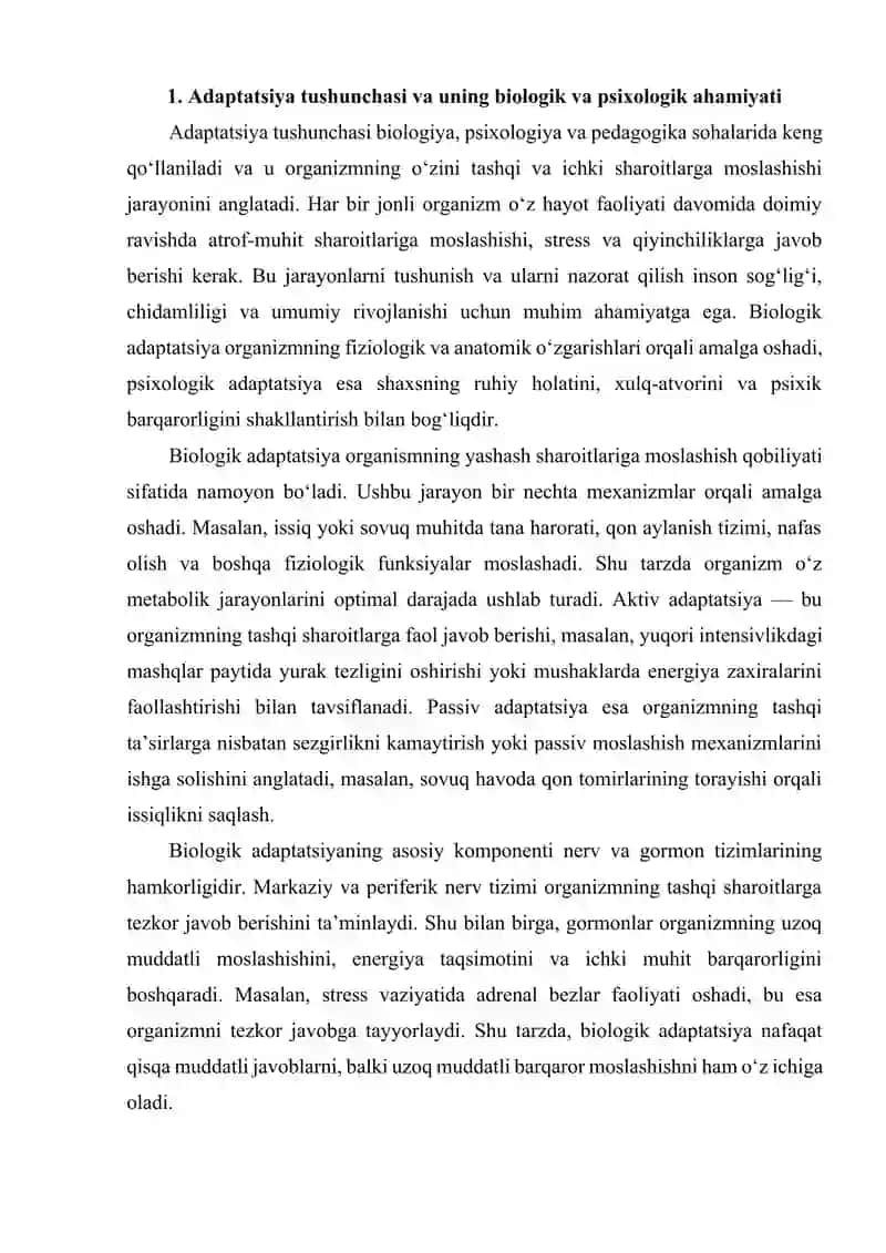 Aktiv va passiv adaptatsiya 2