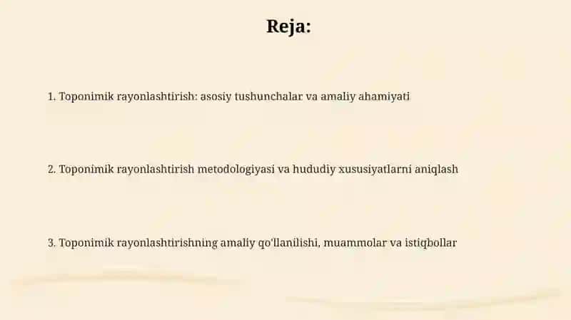 Toponimik rayonlashtirish tamoyillarini amaliyotda qoʻllash 2