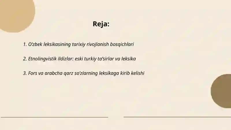 Tarixiy jihatdan oʻzbek tili leksikasi 2