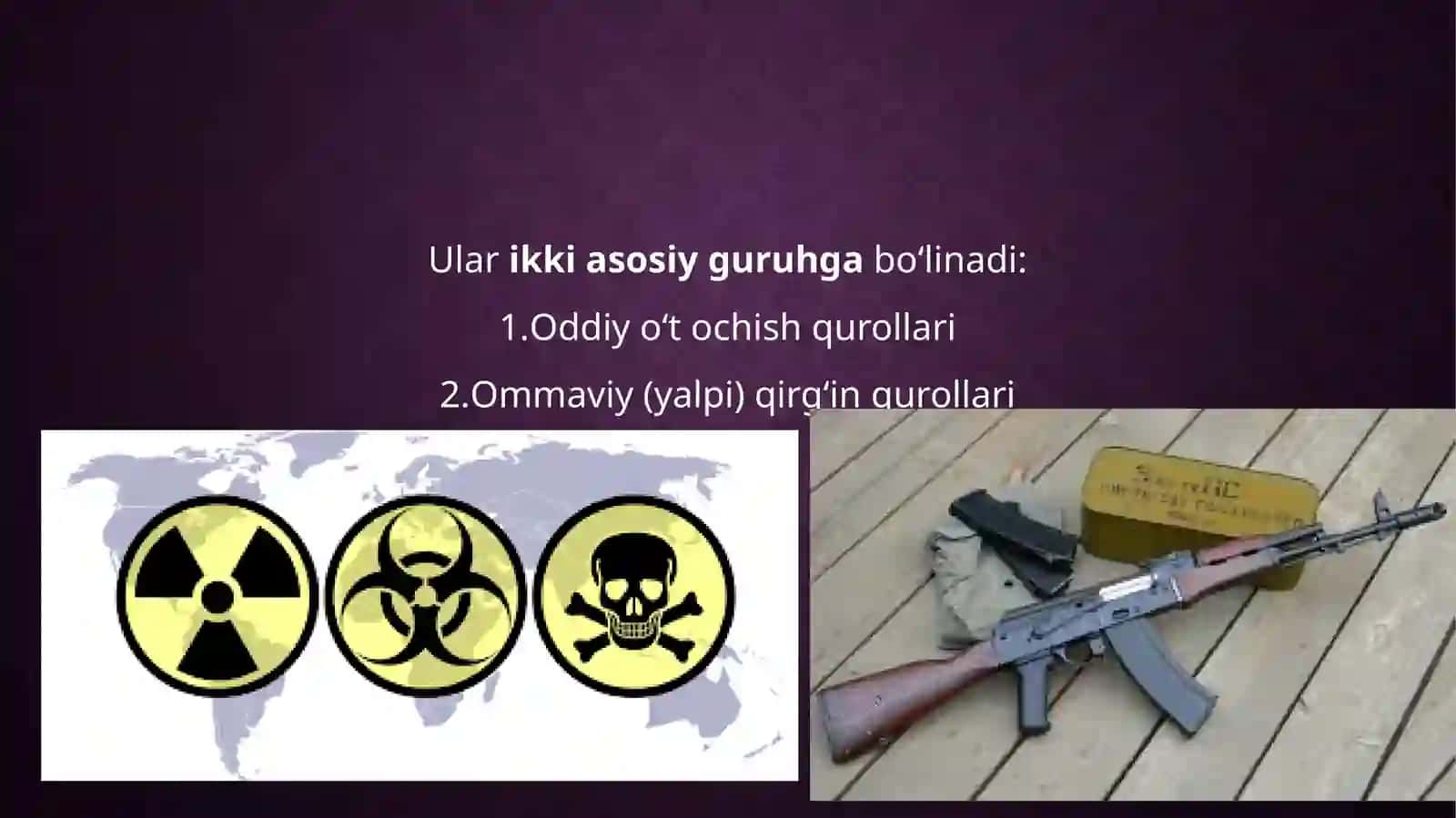 Jangovar jarohatlovchi vositalar 2