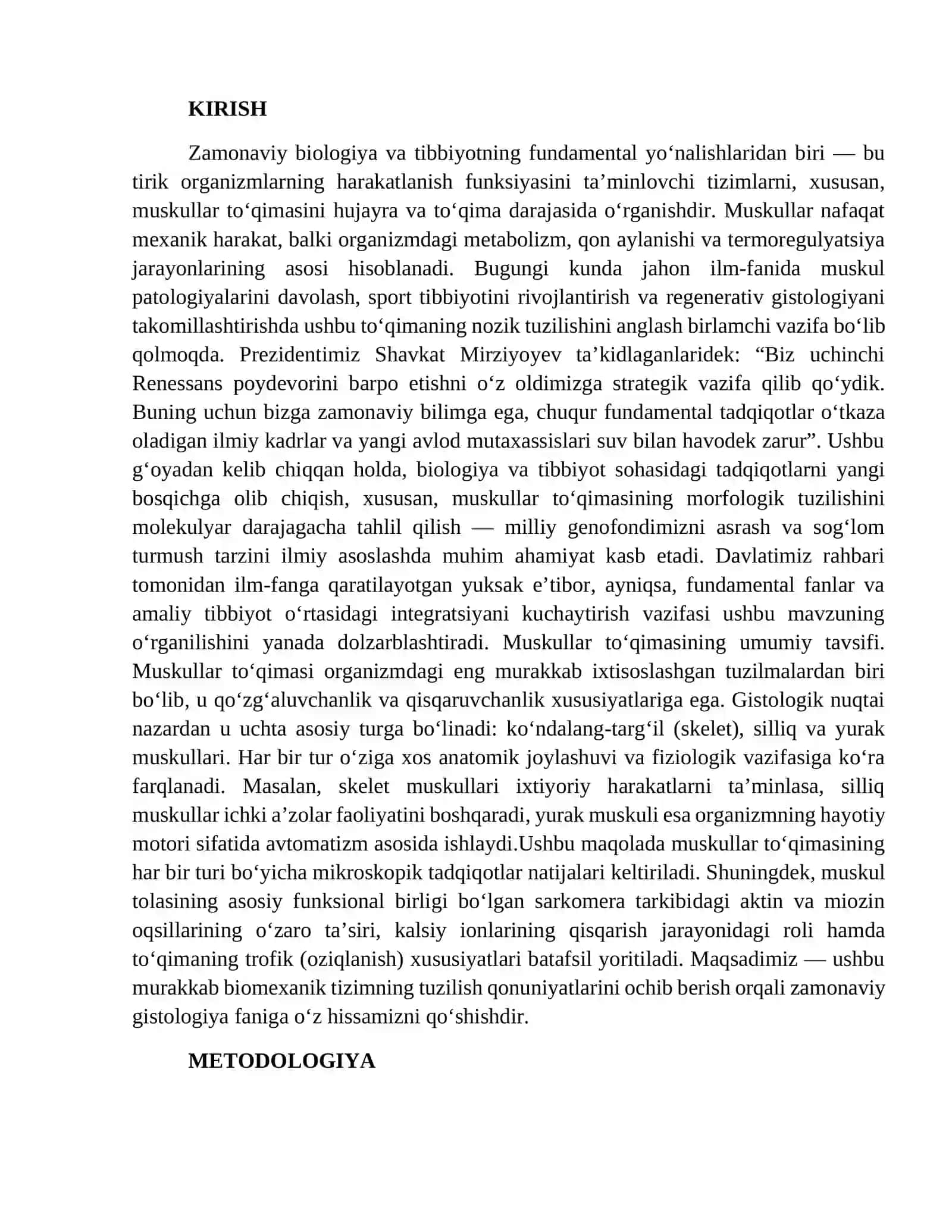 MUSKUL TO‘QIMASINING TUZILISHINI O‘RGANISH 2
