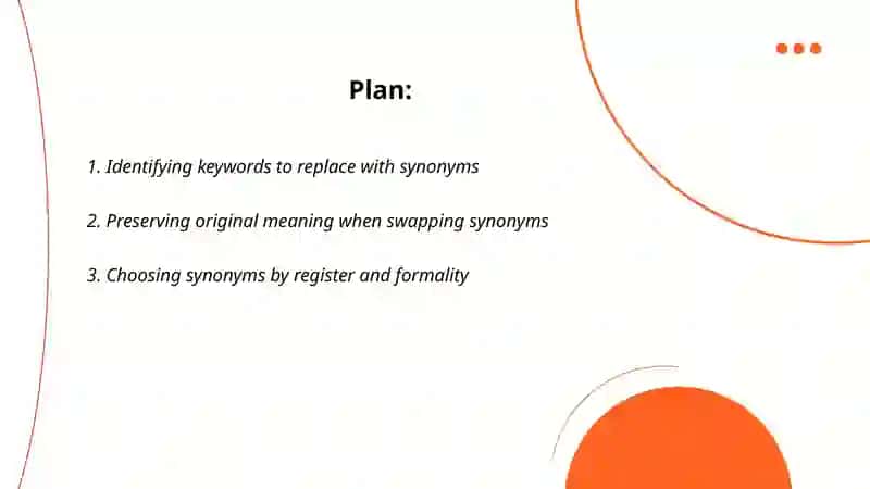 Paraphrasing using synonyms 2