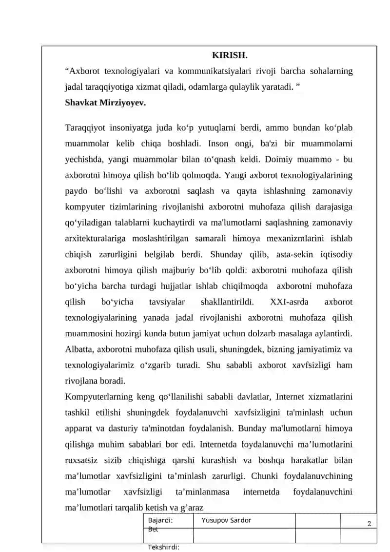 Internet xizmatlarini tashkil etilishi 2