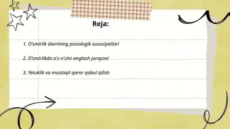 O'smirlik davrida shaxsning shakllanishi 2
