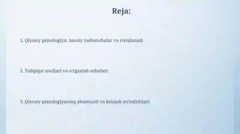 Qiyosiy psixologiya 2