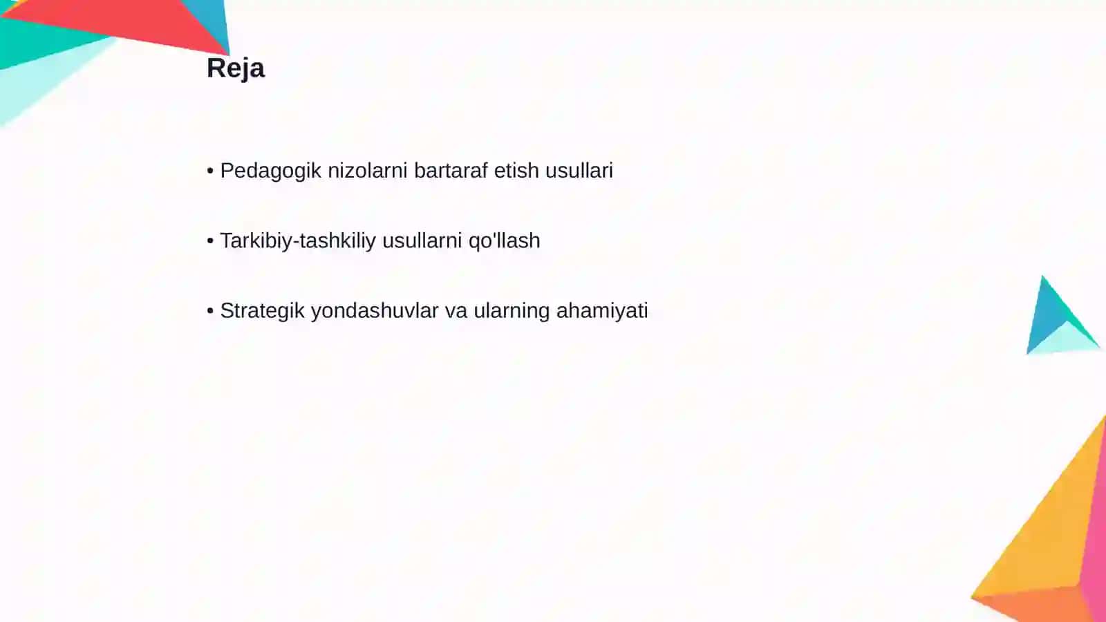 Konfliktlarni boshqarish tartiblari va usullari 2