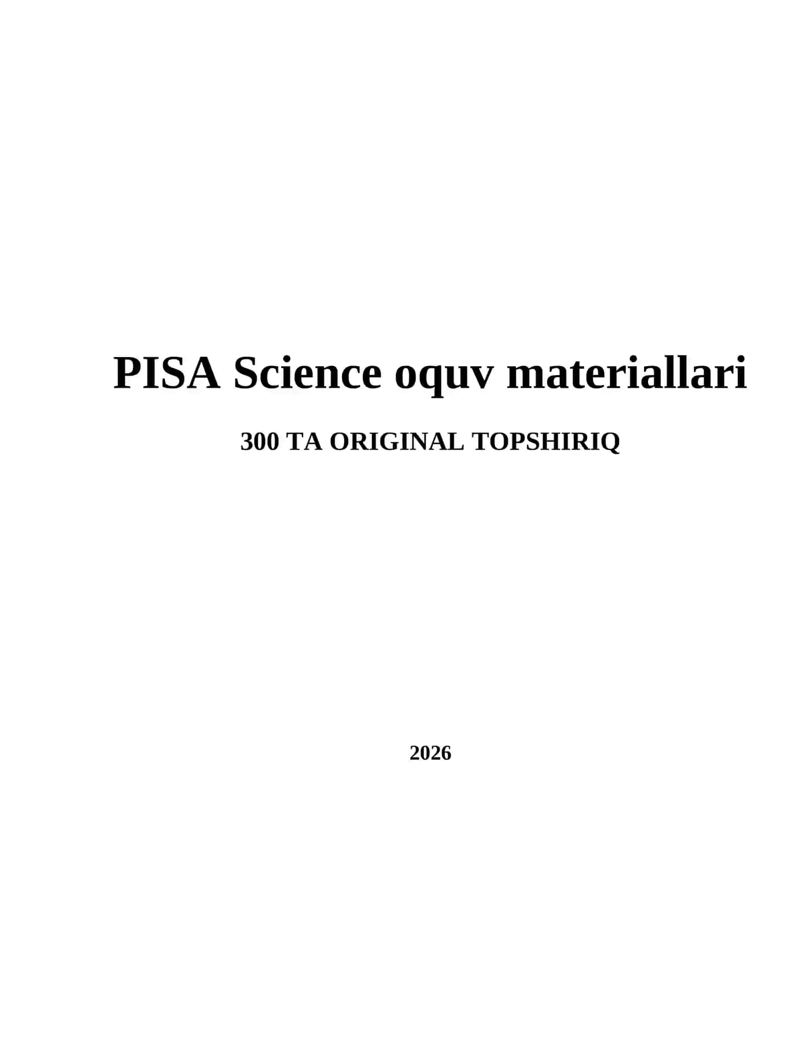 PISA Science oquv materiallari 2