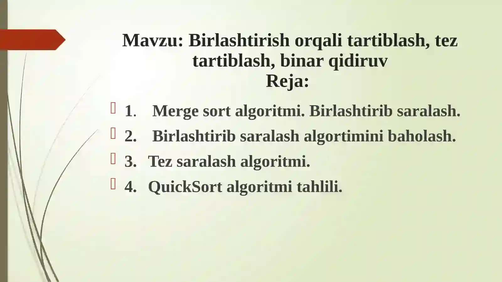 Merge sort algoritmi 2
