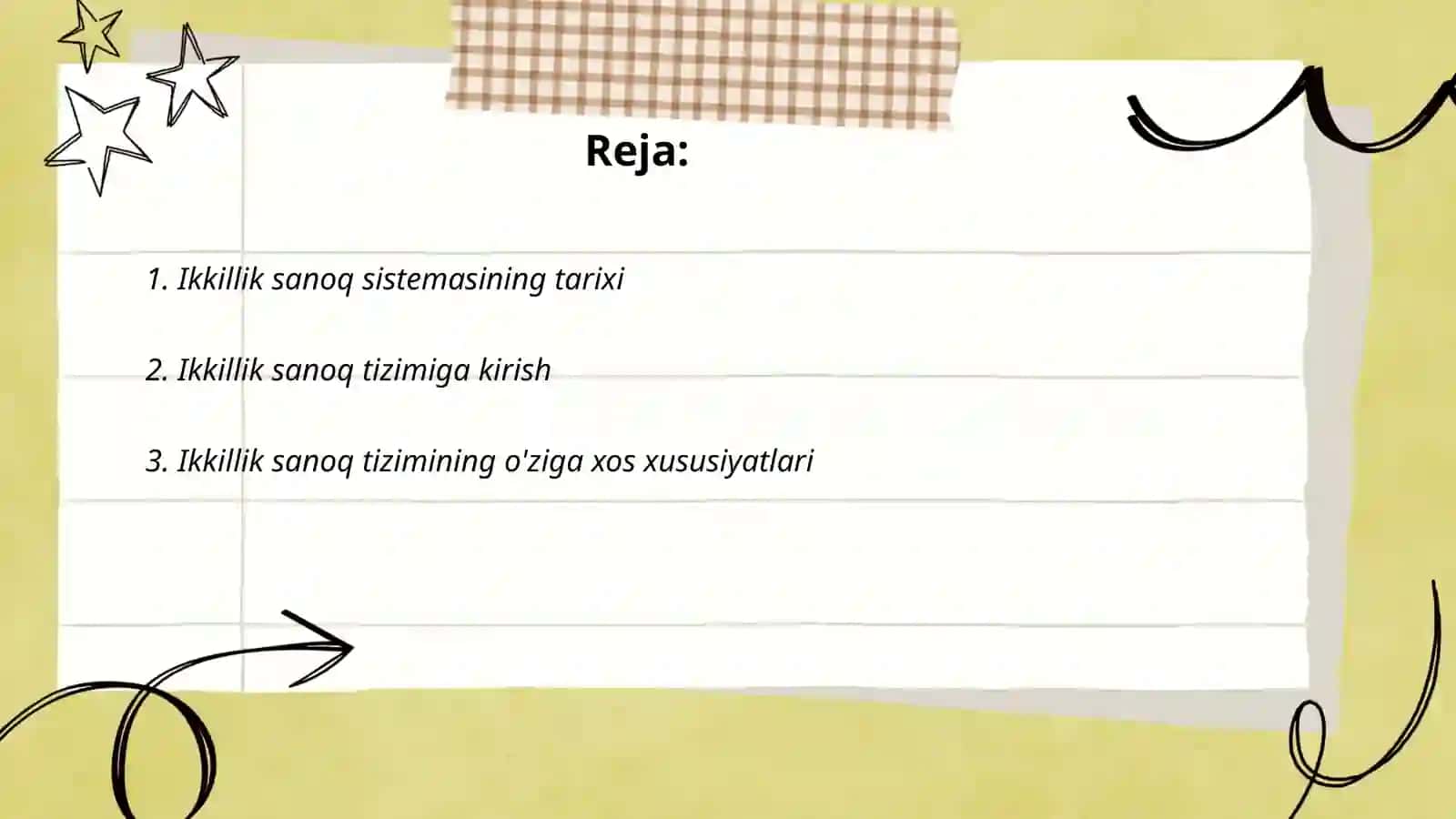 Ikkillik sanoq sistemasining tadbiqi 2