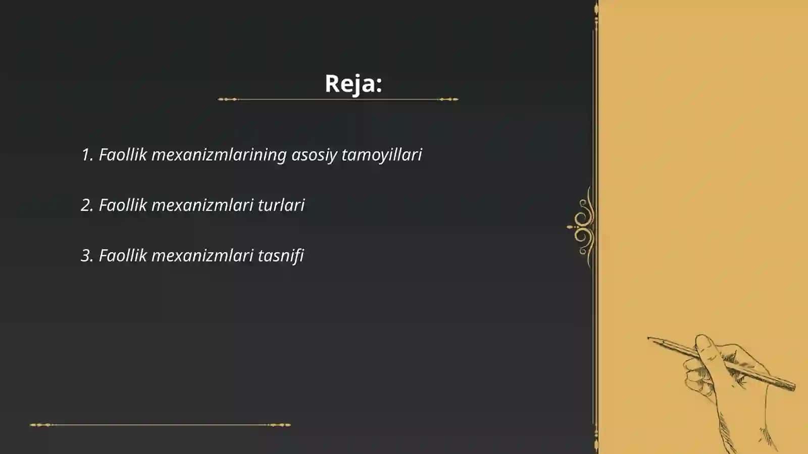 Faollik mexanizmlari tasnifi 2