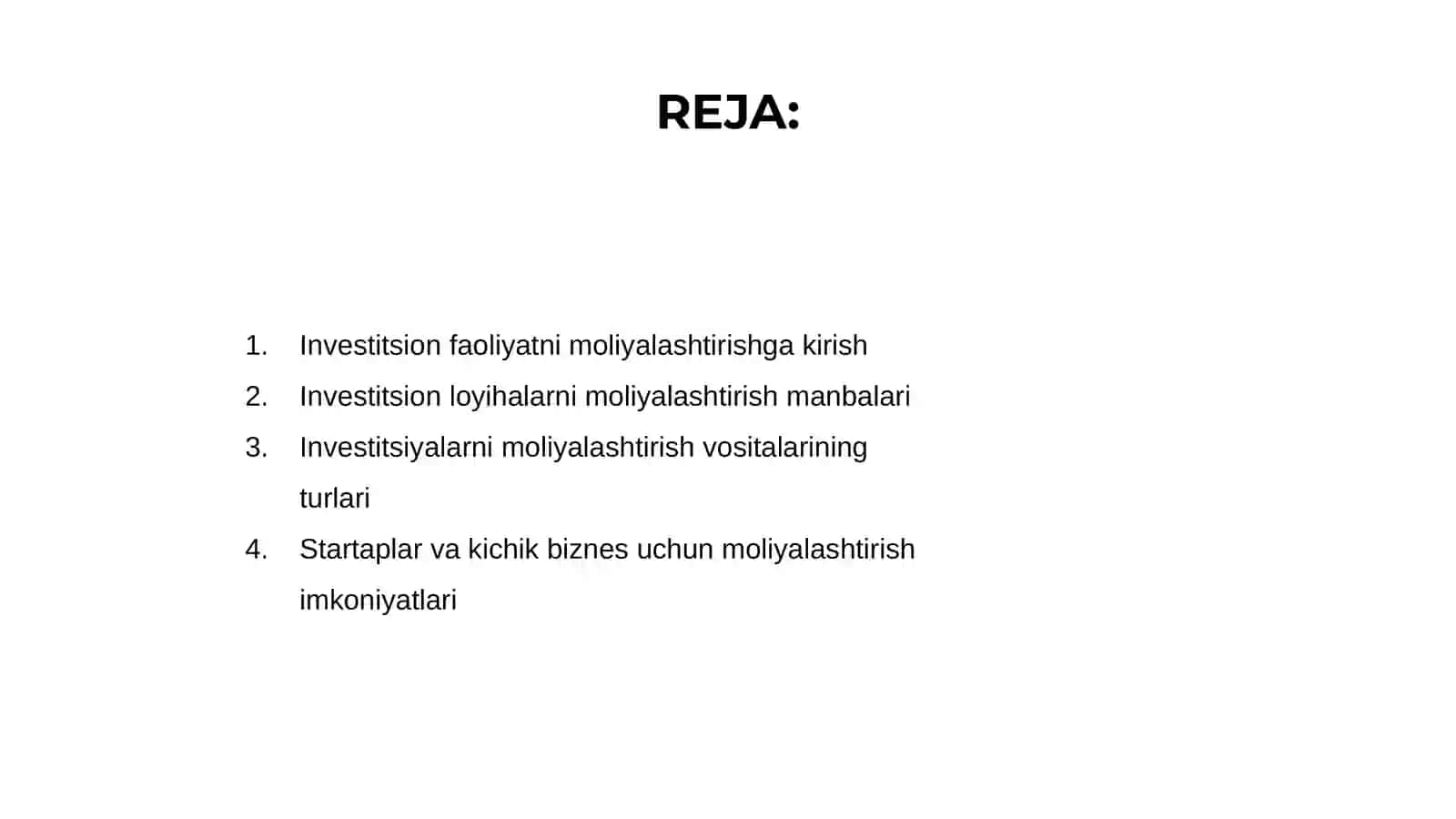 Investitsion faoliyatni moliyalashtirish 2