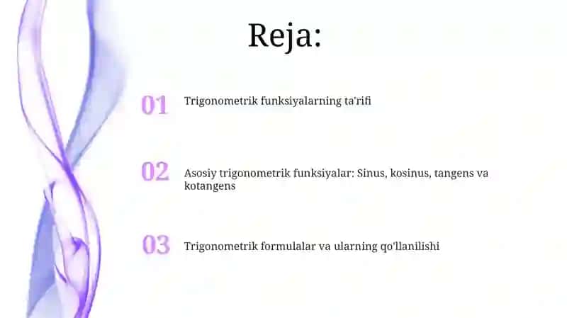 Trigonometrik funksiyalarning ta'rifi 2