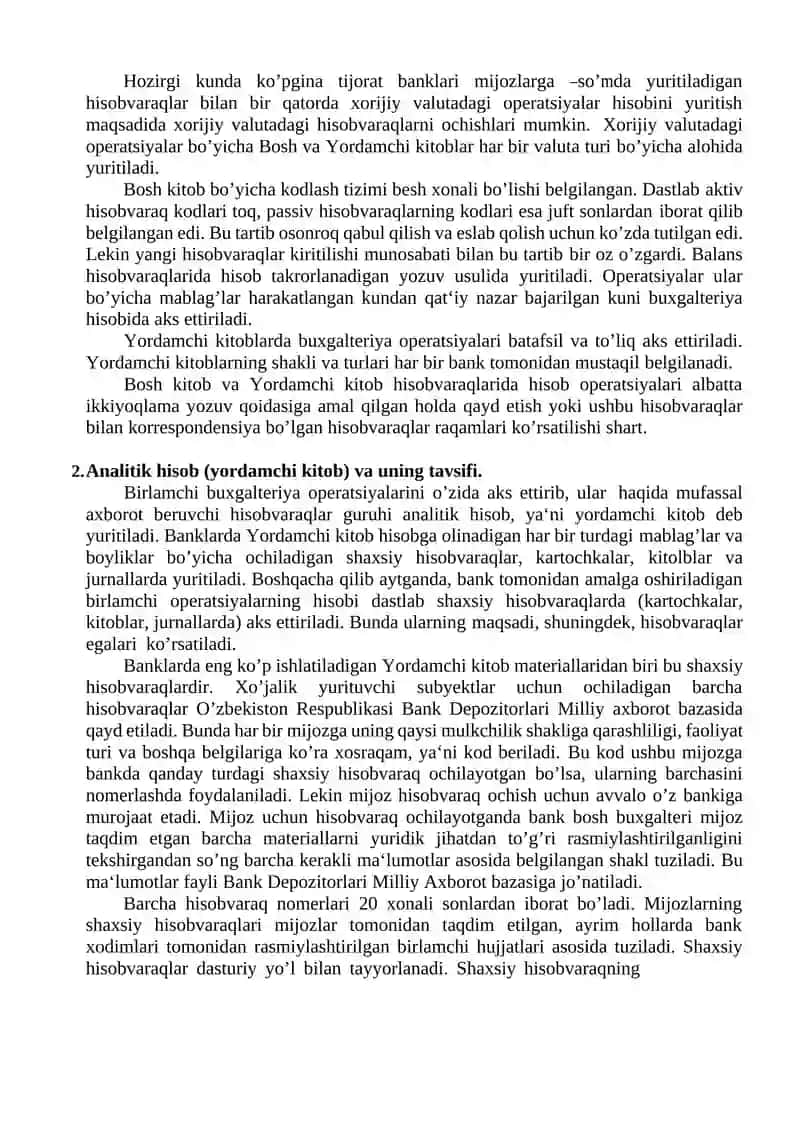 BANKLARDA BOSH VA YORDAMCHI KITOBLAR 2