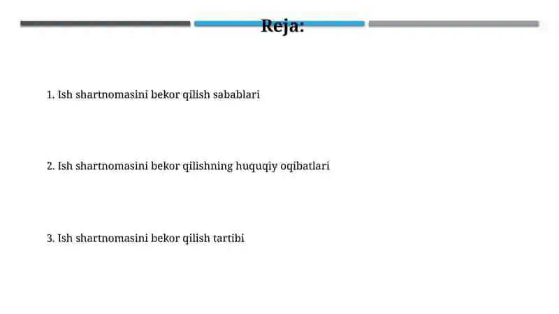 Ish shartnomasini bekor qilish 2