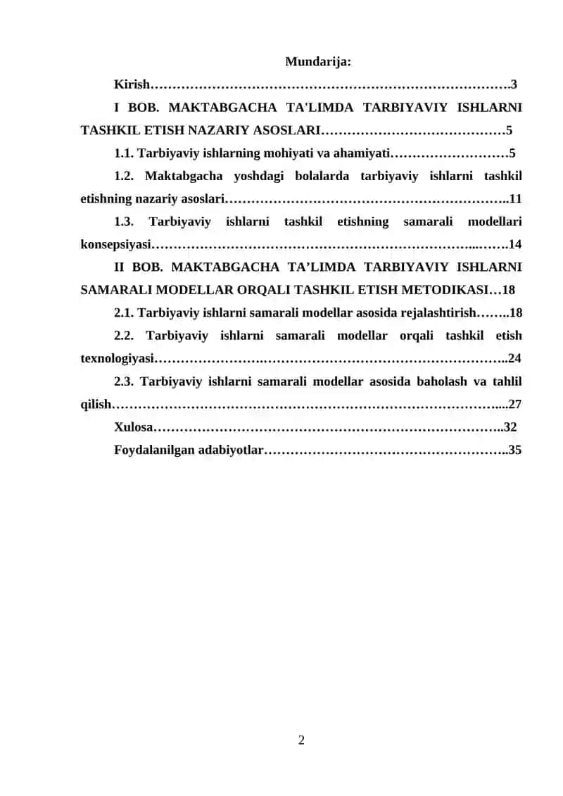 Maktabgacha ta’limda tarbiyaviy ishlarni tashkil etishning samarali modellarini loyihalash 2