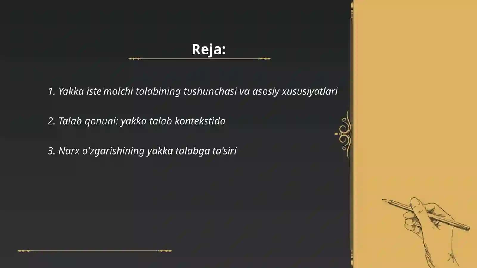 Yakka (individual) va bozor talabi 2