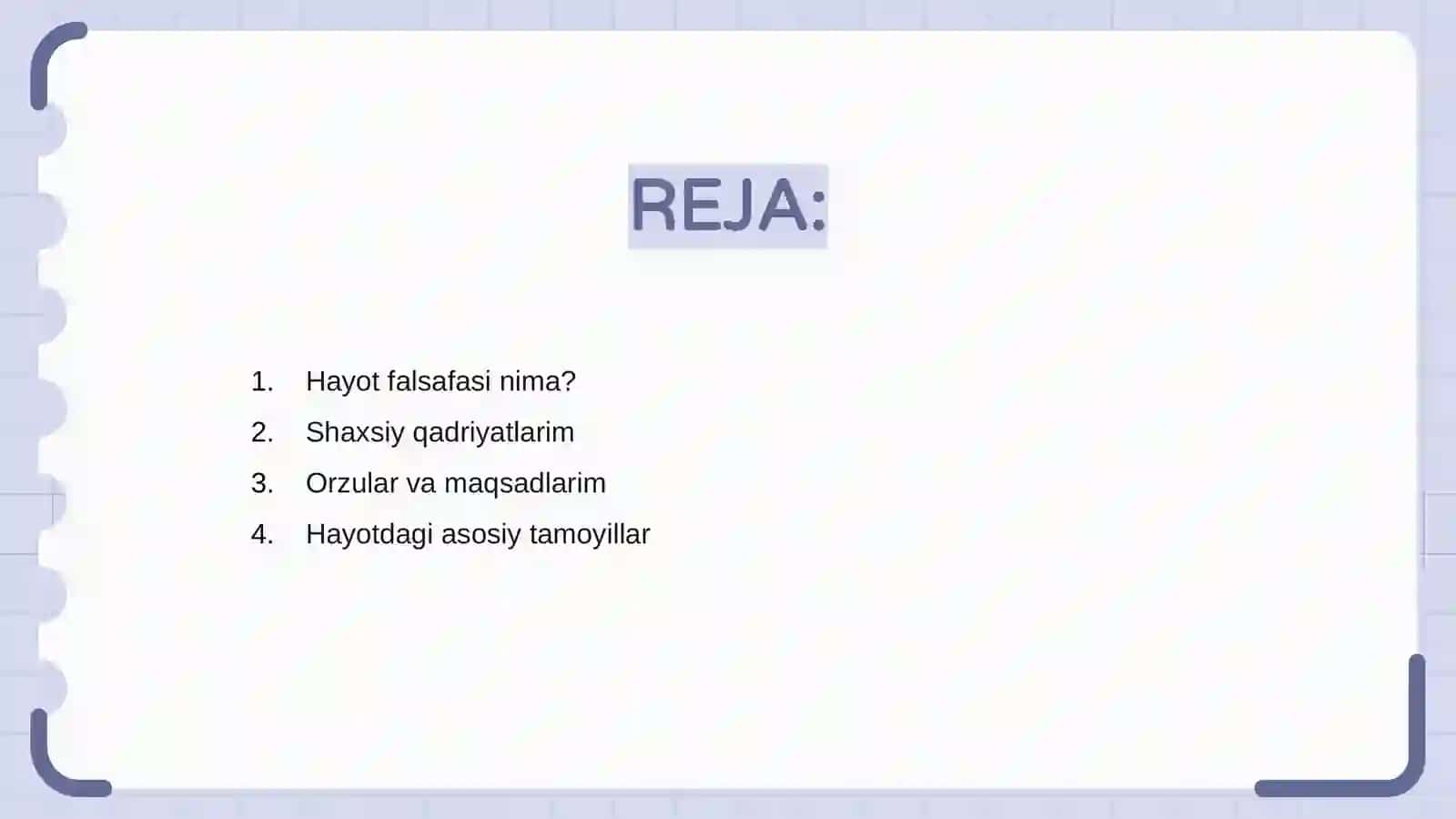 Mening hayot falsafam mavzusi 2