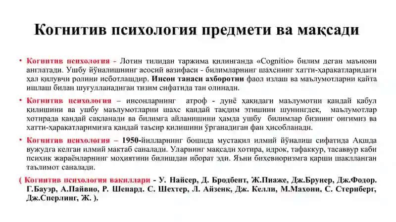 Когнитив психология 2