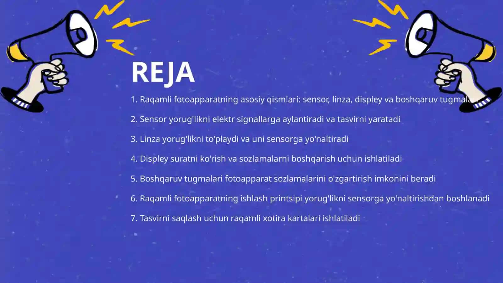 Raqamli fotoapparatting tuzilishi va ishlash printsipi 2