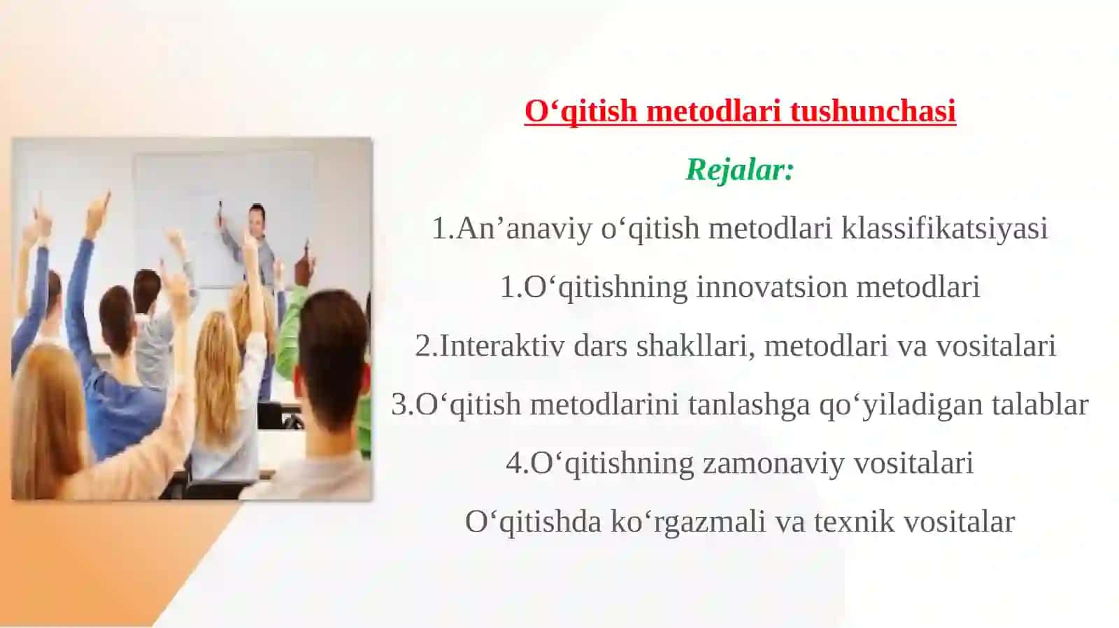 O‘qitish metodlari tushunchasi 2