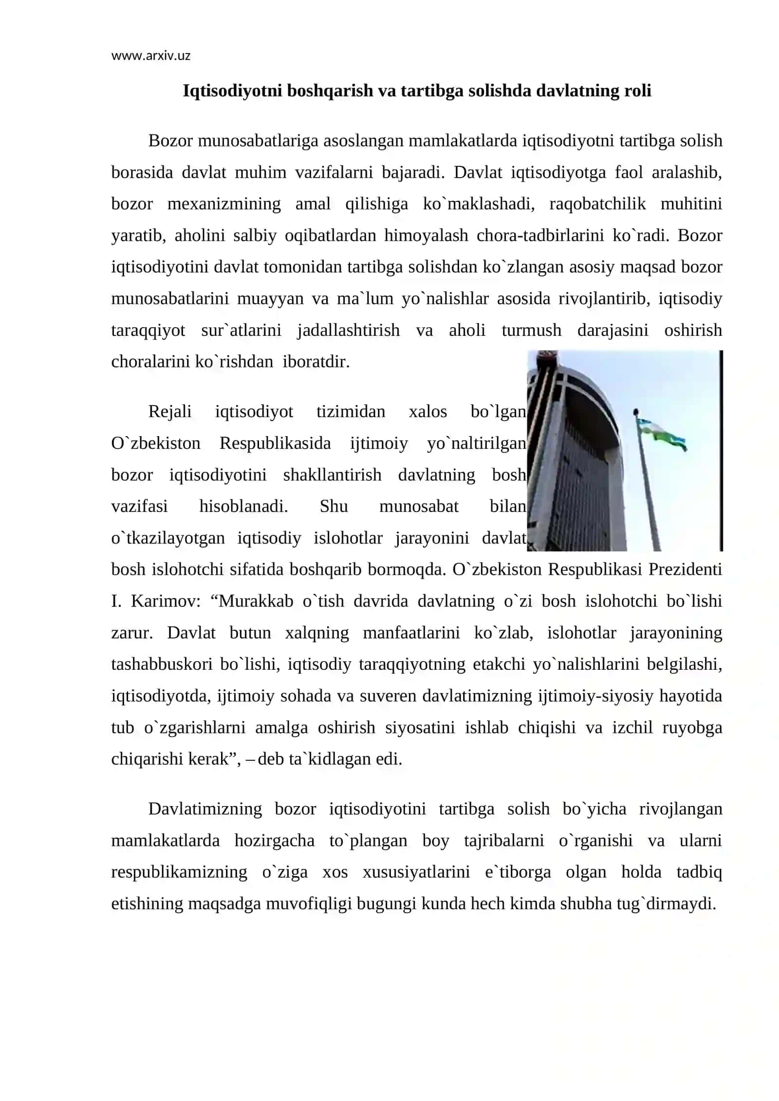 Iqtisodiyotni boshqarish va tartibga solishda davlatning roli 2