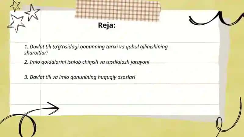 Oʻzbekiston Respublikasining Davlat tili toʻgʻrisidagi va imlo qoidalarining qabul qilinishi 2