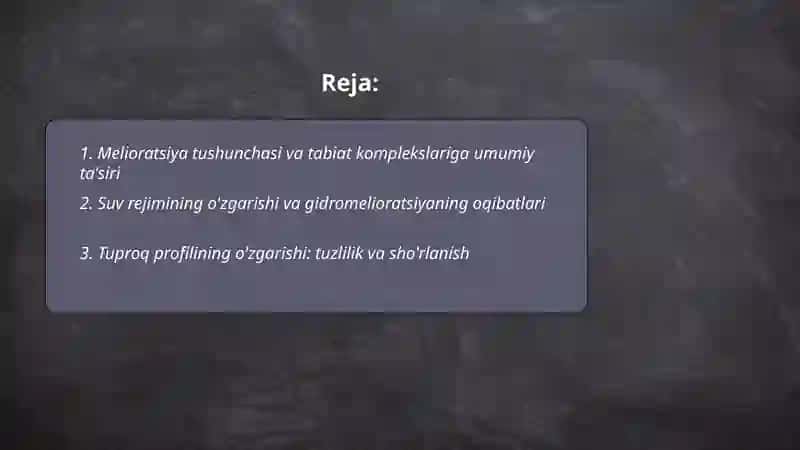 Melioratsiyaning tabiat komplekslariga tasiri 2
