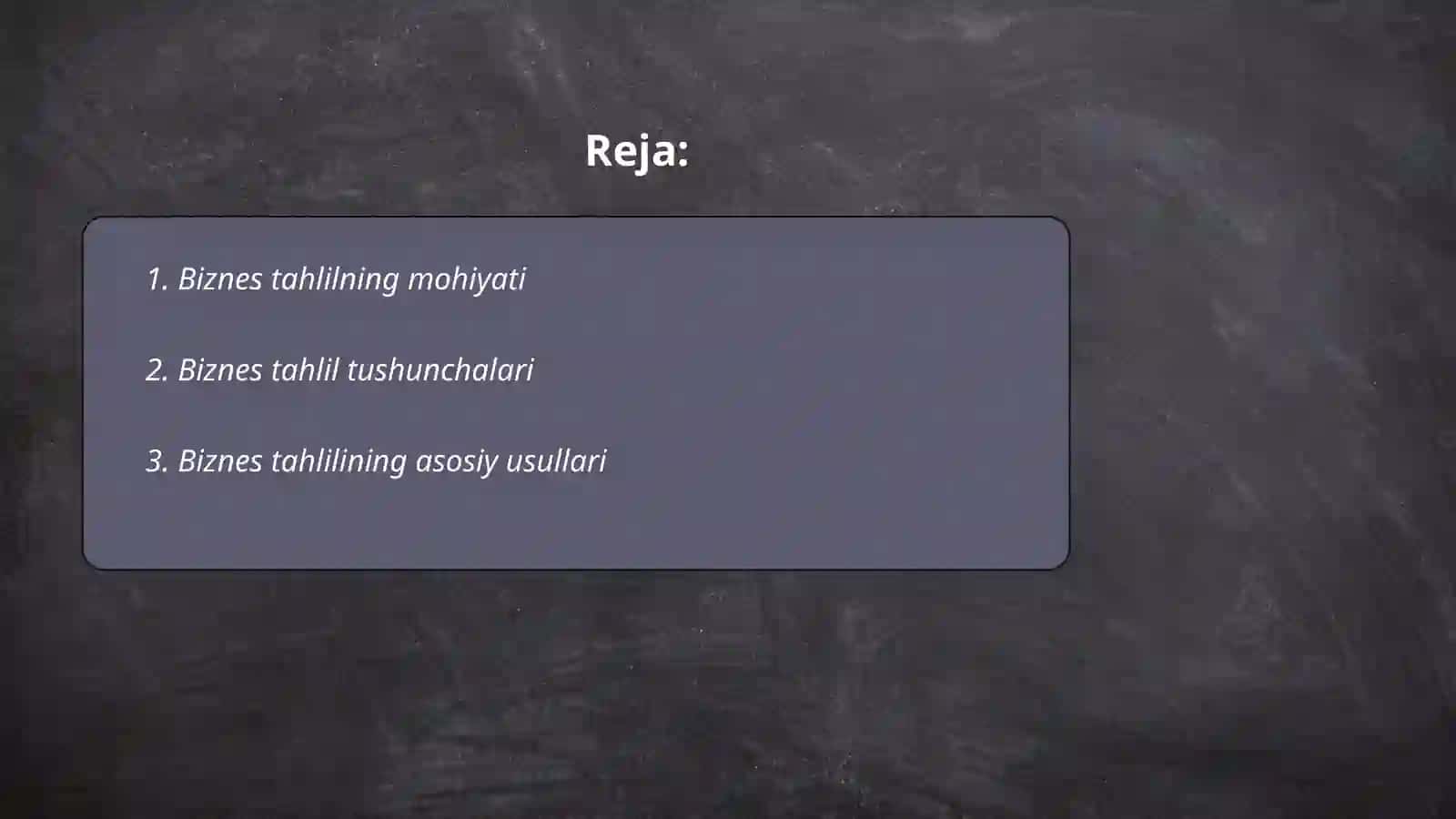 Biznes tahlil va uning usullari 2