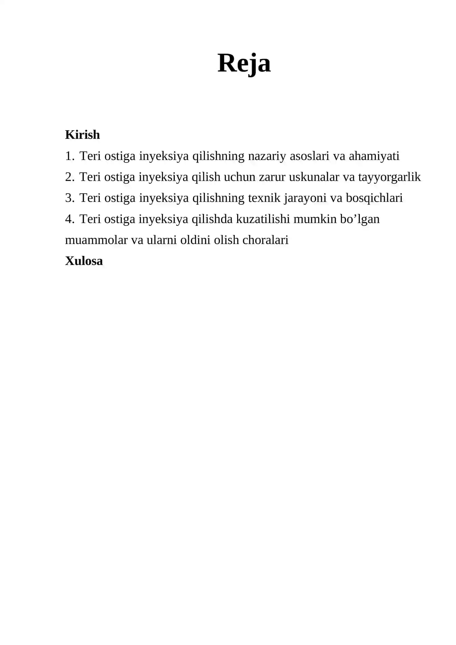 Teri ostiga inyeksiya qilish texnikasi 2