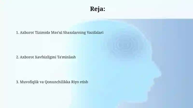 Ma'lumotlarning xavfsizligi va himoyasi 2