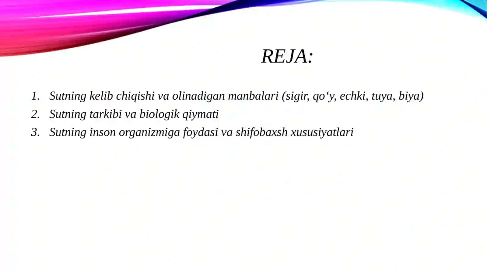 Chorvachilik mahsulotlari Sut 2