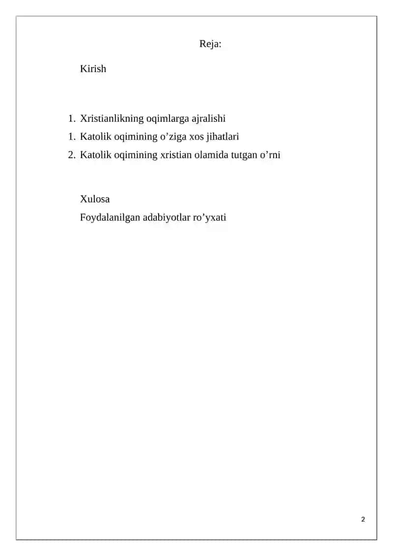 Xristianlikda Katolik cherkovi 2