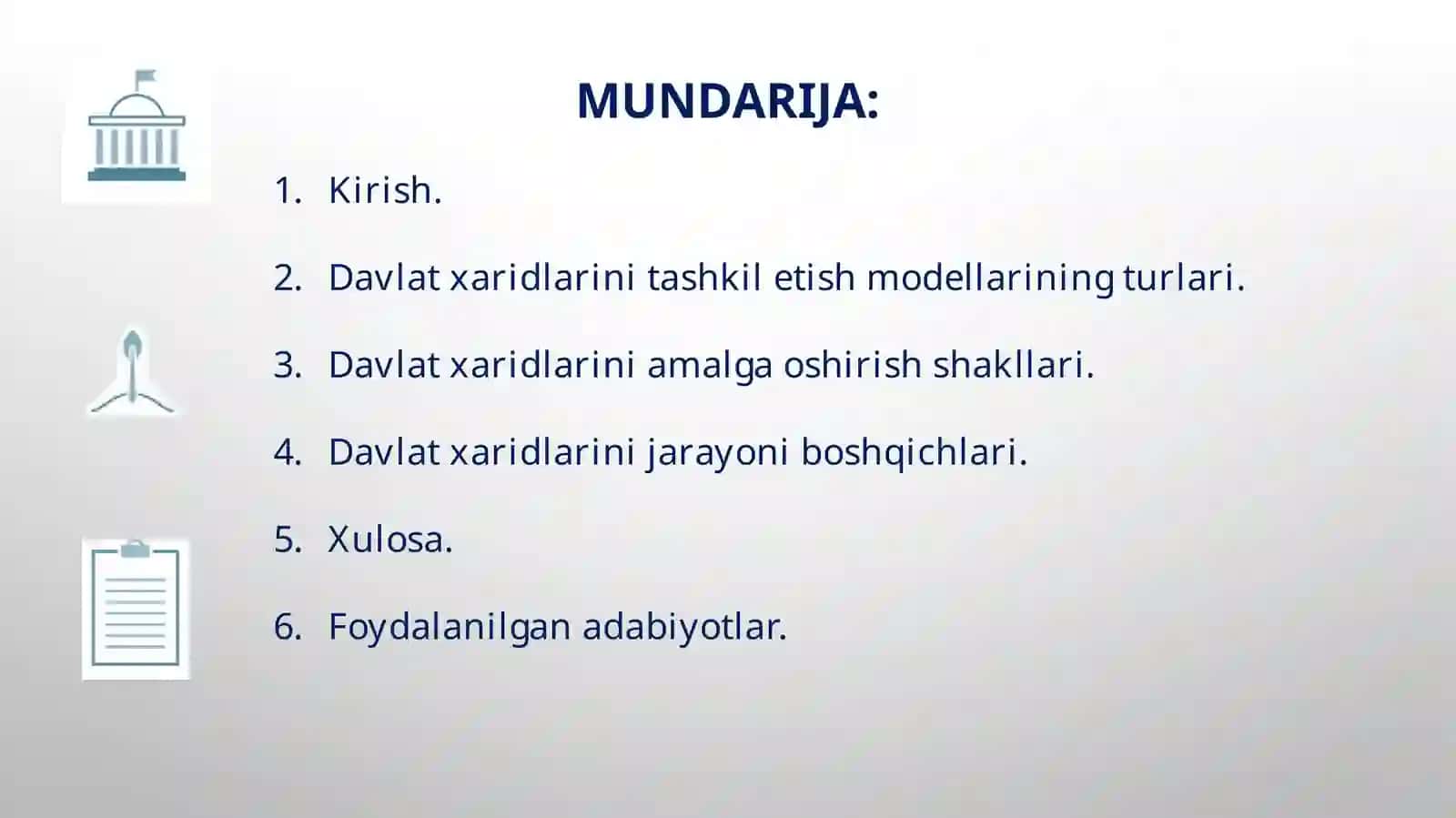 DAVLAT XARIDLARINI TASHKIL ETISH MODELLARI 2