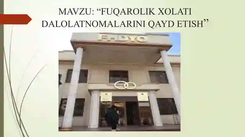 Fuqarolik Holati Dalolatnomalari 2