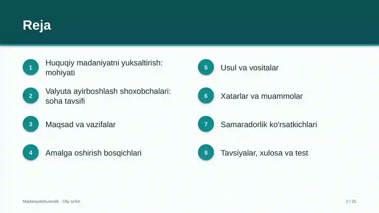 valyuta ayirboshlash shoxobchalarida huquqiy madaniyatni yuksaltirish 7357 2