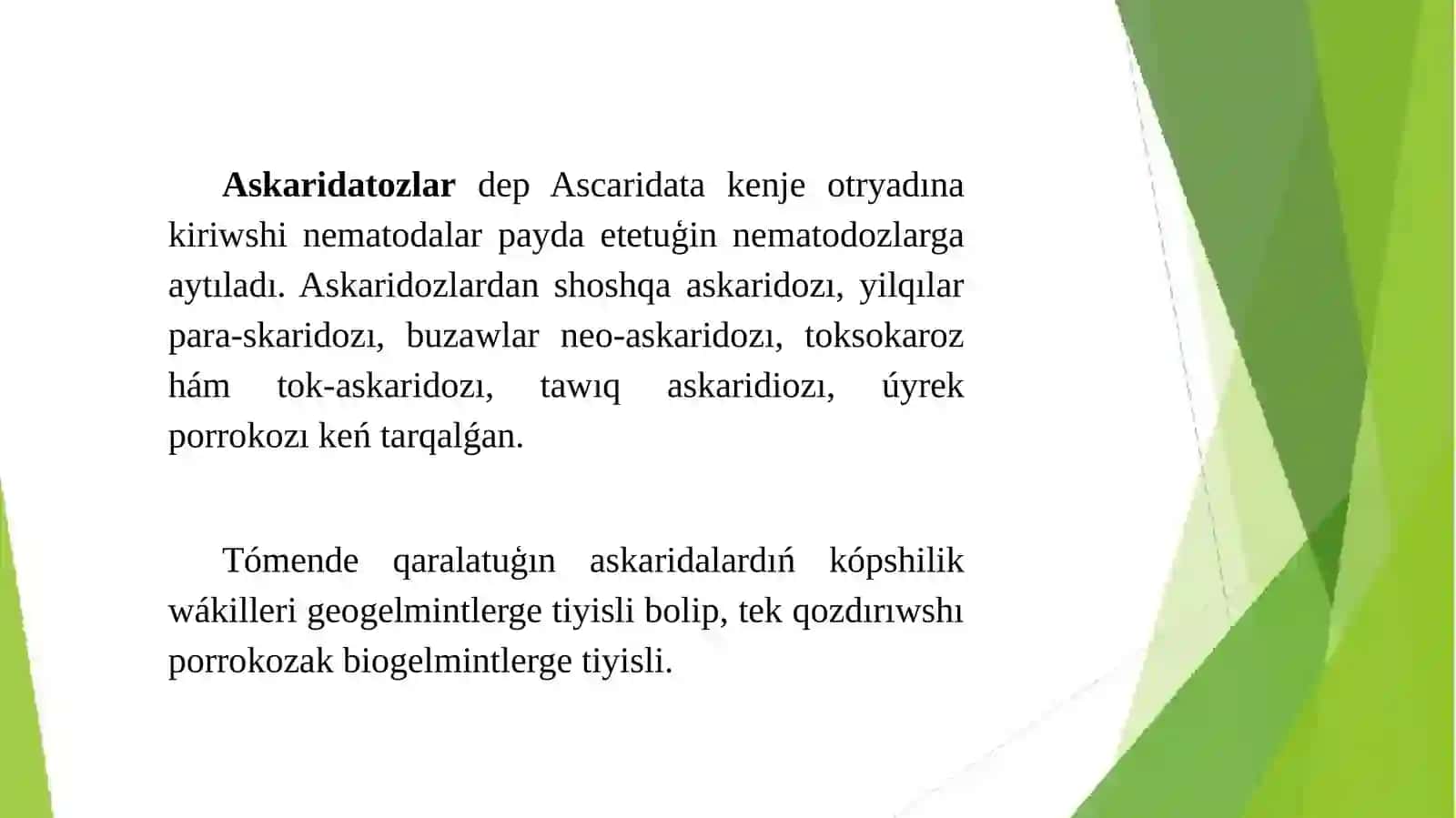 Goshxor haywanlar askaridatozlari 2