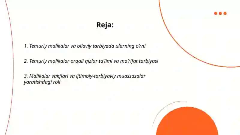 Temuriy malikalar va oilaviy tarbiyada ularning o‘rni 2