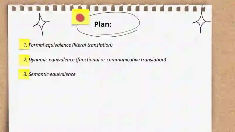 Equivalence in translation studies.Types of equivalence 2