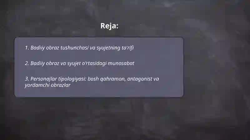 Badiiy obraz va syujet 2