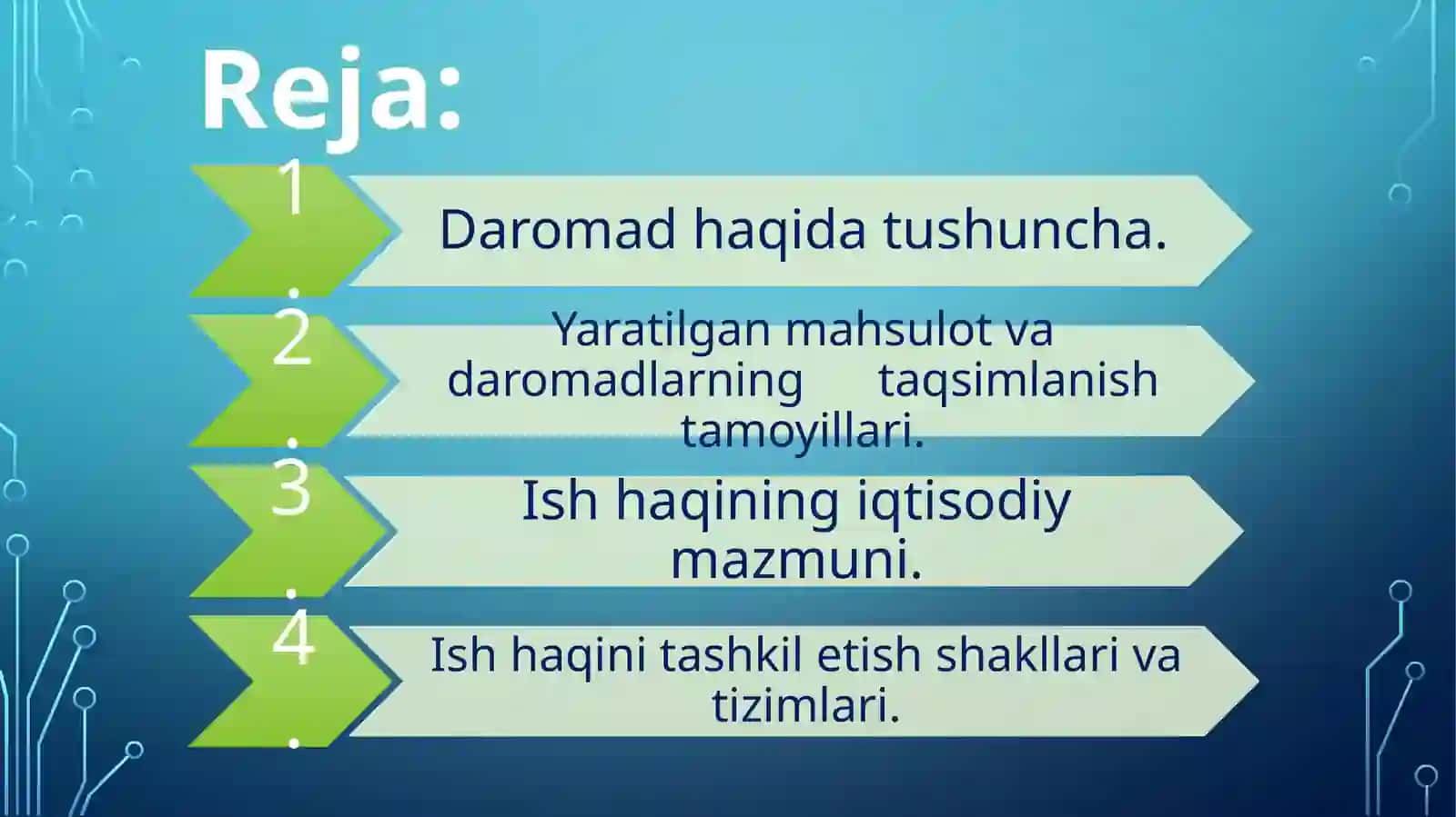 Ish haqi va mehnat munosabatlari 2