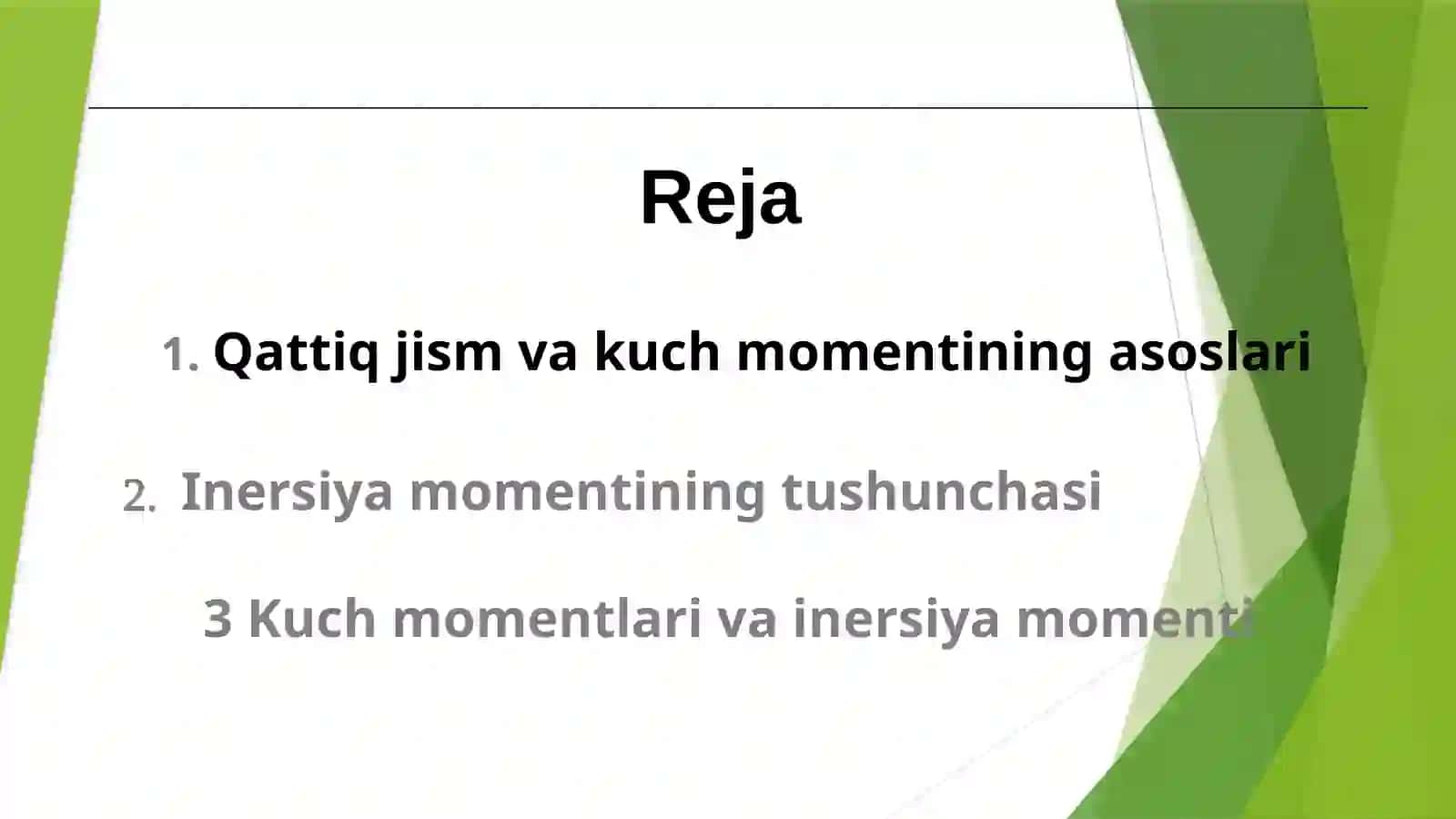 Qattiq jismning reaksiya kuchlarini aniqlash 2