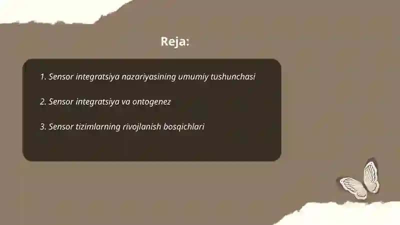 Sensor integratsiya nazariyasinig mazmuni 2
