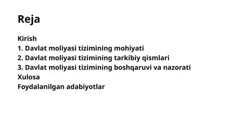 Davlat moliyasi tizimi 2