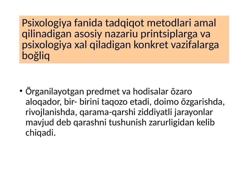 Hozirgi zamon psixologiyasining tadqiqot metodlari 2
