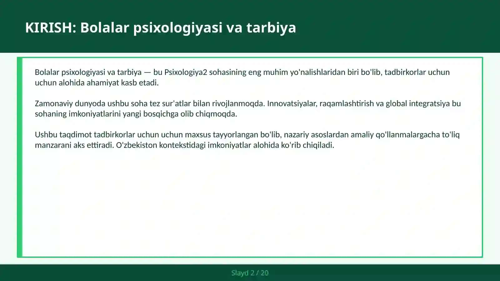 BOLALAR PSIXOLOGIYASI VA TARBIYA 2