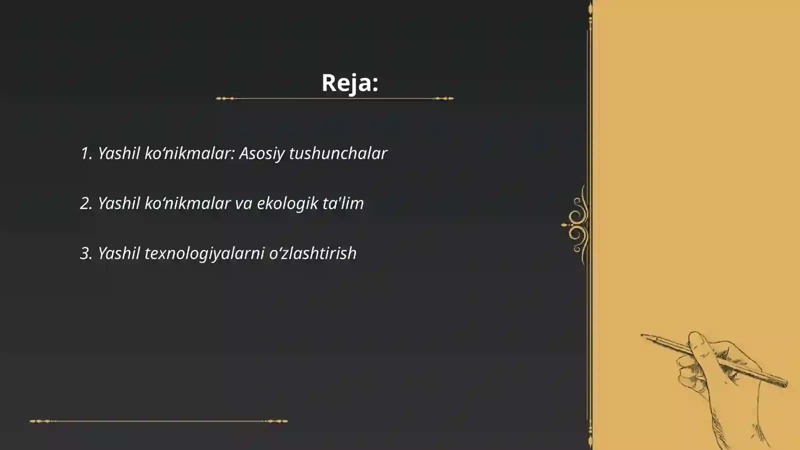Yashil kònikmalar va uning foydali jihatlari 2