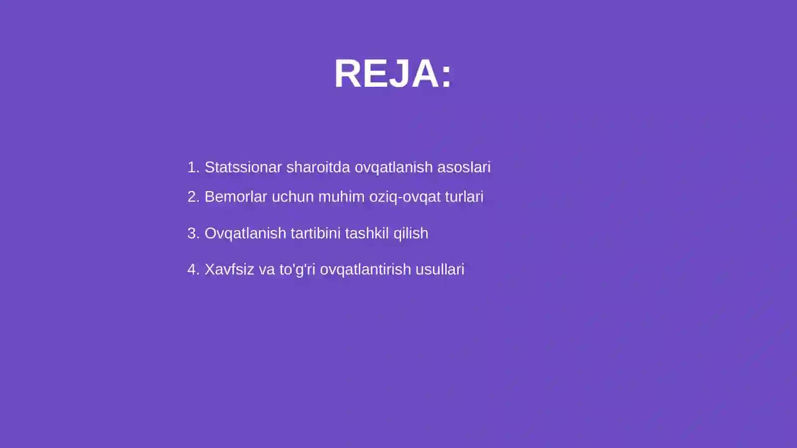 Statssionar sharoitda bemorlarni ovqatlantirish 2